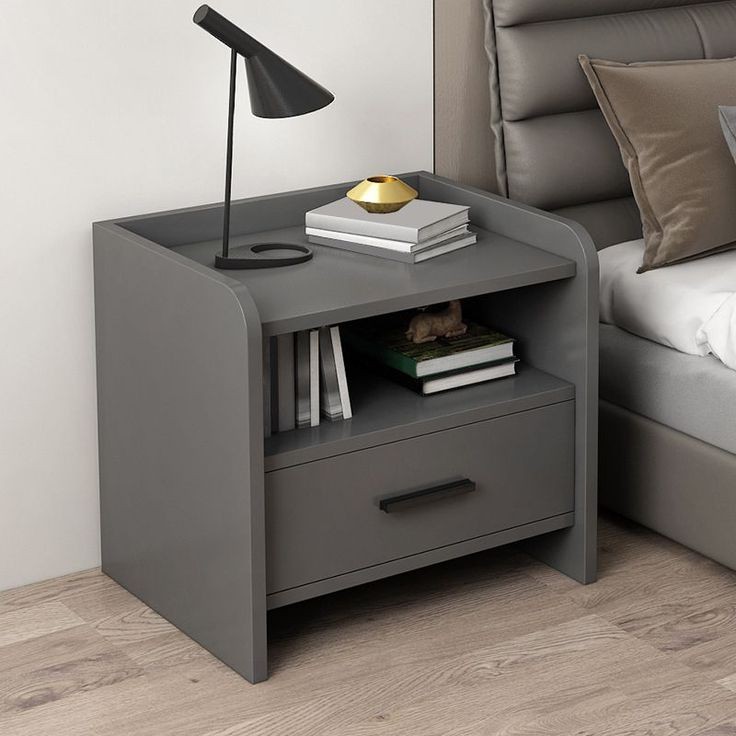 Grey side drawer